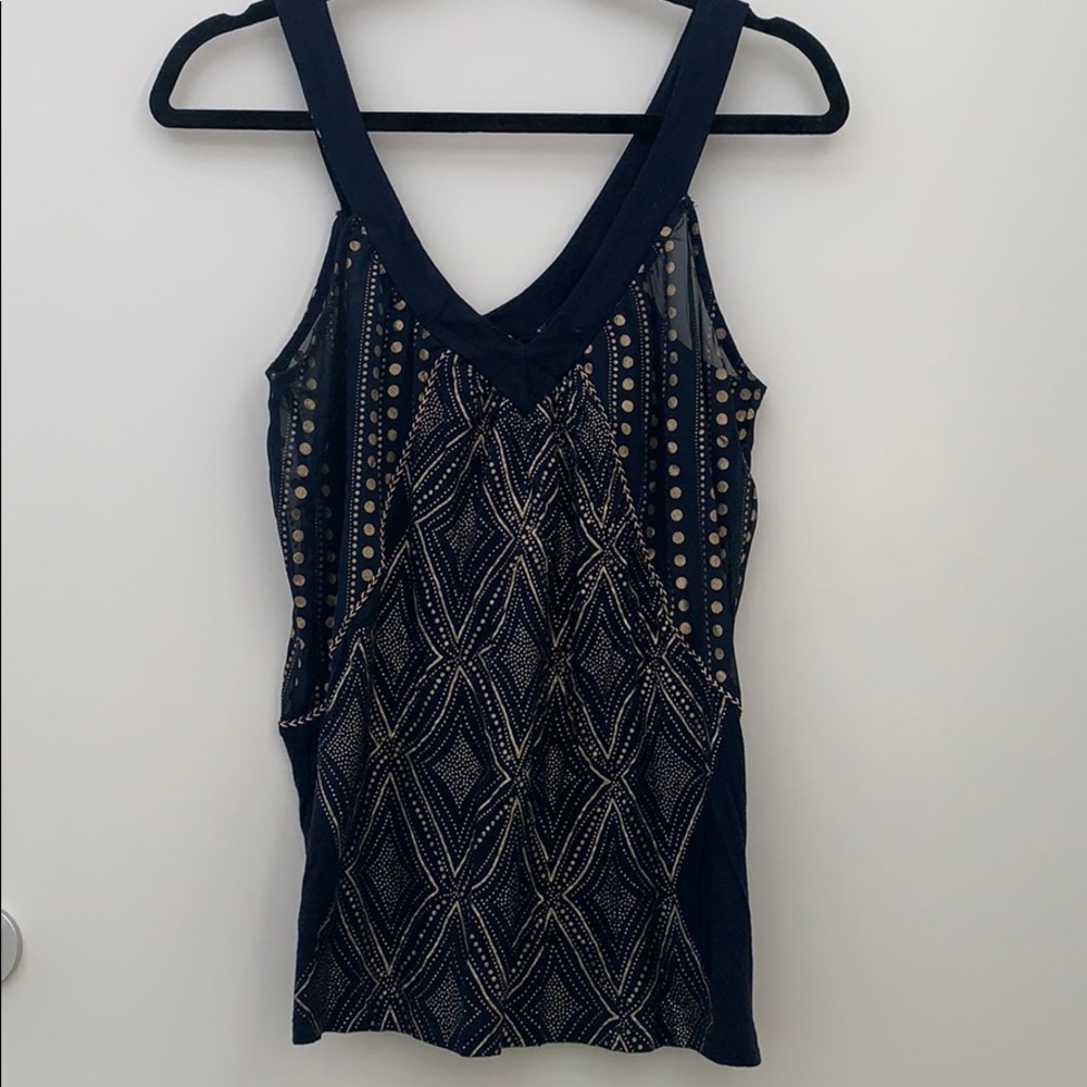 Silence and Noise navy V Neck Tank Top Size small